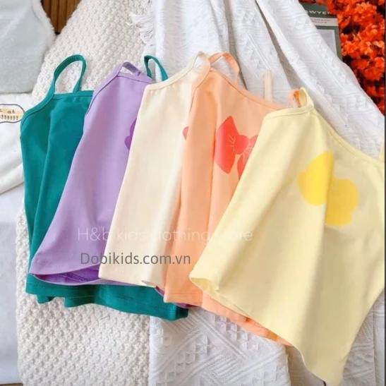 Áo 2 dây bé gái siêu cưng combo 2c cho bé từ 8-23kg