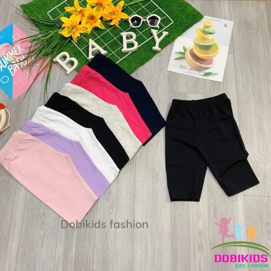 Quần legging lửng cho bé combo 3cái thun cotton co giãn 9-20kg
