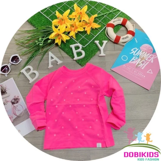 Áo tay dài bé gái chuẩn hàng xuất dày dặn vải đẹp cho bé 9-18kg