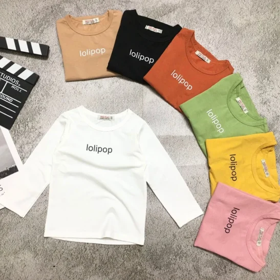 Áo tay dài cho bé cổ tròn thun cotton loại 1 mềm mịn co giãn nhiều cho bé 09-23kg
