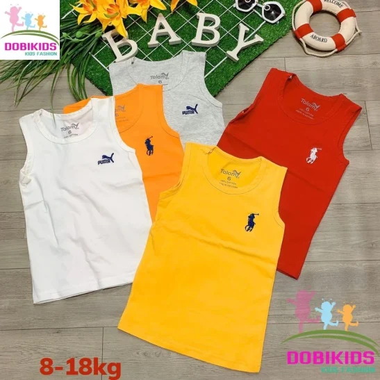 Set 3cái Aó sát nách bé trai thun cotton hàng shop loại 1 cho bé 08-18kg ( lẻ size giảm giá )
