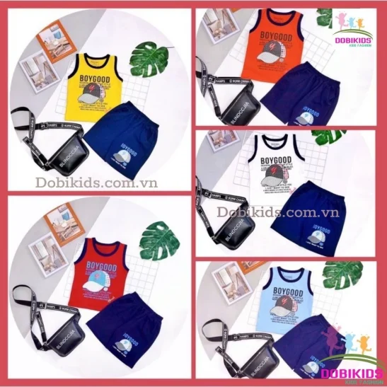 Bộ Sát Nách Bé Trai Thun Cotton SG Đẹp Từ 10-35kg