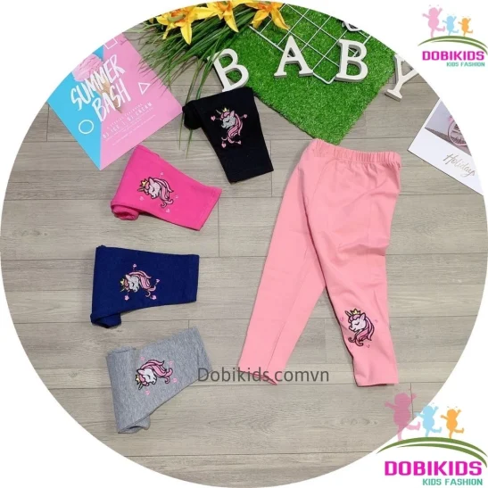 Quần legging dài bé gái vải cotton xuất siêu đẹp cho bé 10-20kg