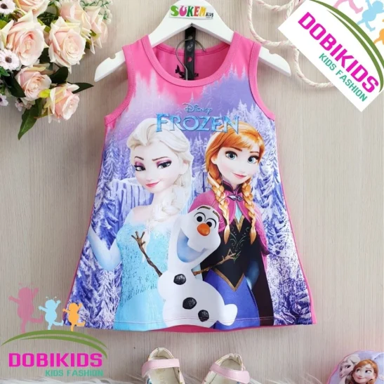 Váy Bé Gái Elsa in hình 3D Thun Cao Cấp 10-35kg