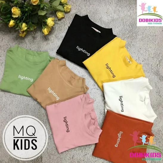 Áo dài tay bé gái cổ lọ cotton đẹp chuẩn shop loại 1 cho bé 9-22kg