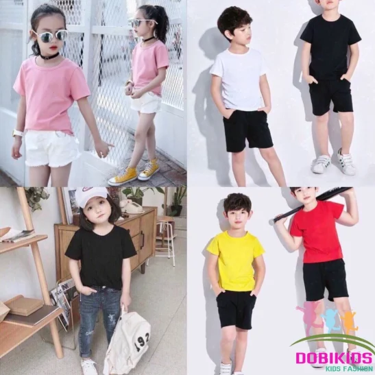 Áo thun bé gái bé trai kiểu dáng basic vải thun cotton 4 chiều đẹp chất lượng tốt 7-27kg