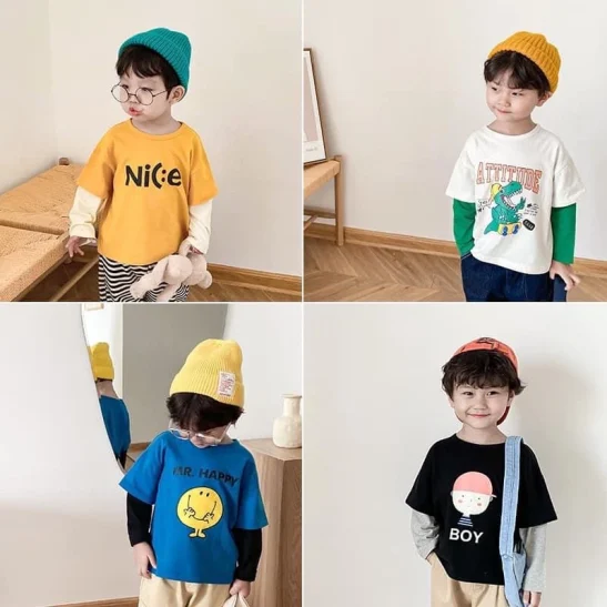 ÁO DÀI TAY BÉ TRAI 100% COTTON ĐẸP 10-25kg