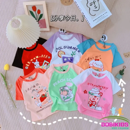 Áo Thun Bé Gái Thun Cotton Chuẩn Đẹp Cho Bé 10-28kg