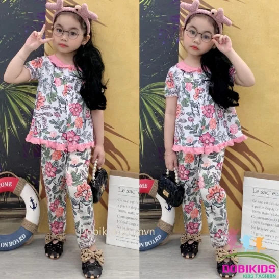 Bộ Dài Tay Bé Gái Cotton Xuất 9-20kg