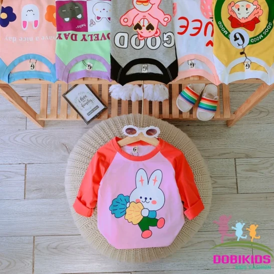 [30-45kg] Áo tay dài bé gái thun cotton SG vải đẹp mềm mịn co giãn
