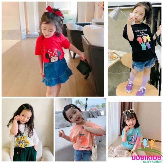 Áo thun bé gái thun cotton SG loại 1 form rộng siêu cute cho bé 09-28kg