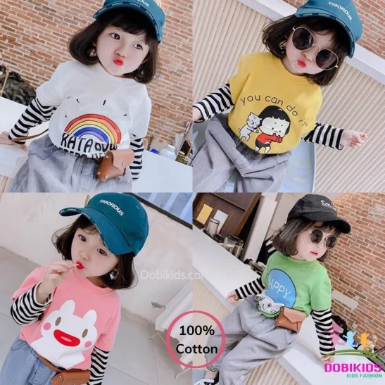 [30-45kg] Áo tay dài bé gái cotton SG chuẩn loại 1 siêu xinh