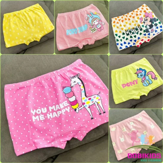 Quần Chip Bé Gái Set 3Cái Chất Liệu Cotton Co Giãn Mềm Mịn (8-28kg)