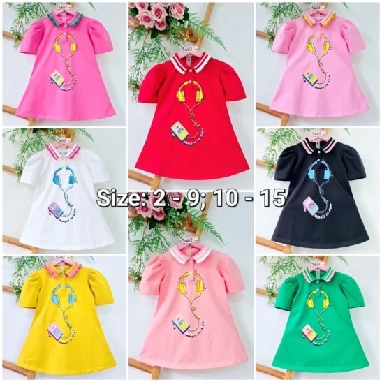 [MẪU MỚI] Váy bé gái đầm chữ A thun cotton SG loại 1 cao cấp cho bé 10-35kg