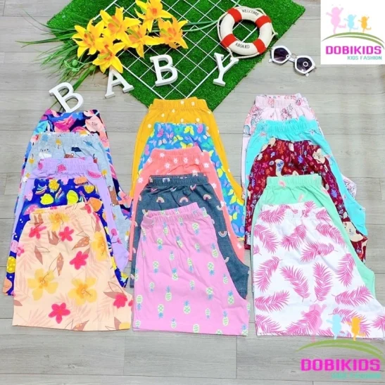 [28-42kg] Quần đùi chục bé gái hoạ tiết xinh vải cotton xuất mềm mát (giá 1 cái)
