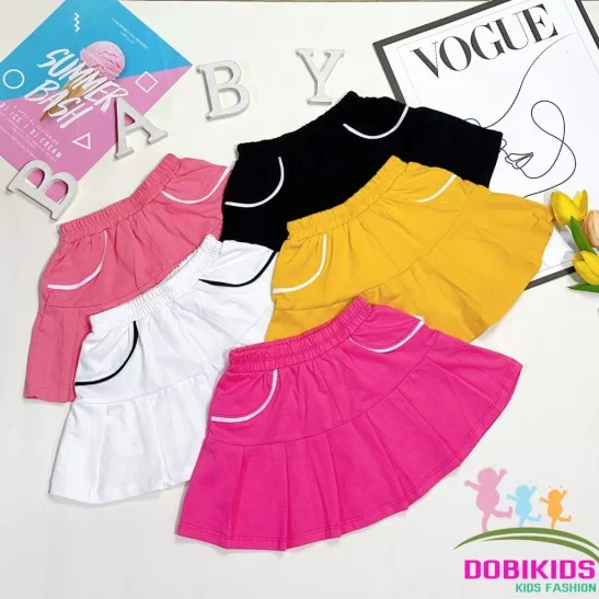 Quần váy bé gái xếp ly Chân váy cho bé thun 100% cotton loại 1 vải đẹp co giãn tốt