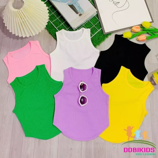 Áo sát nách bé gái thun tăm lạnh siêu co giãn mềm mát cho bé 09-26kg