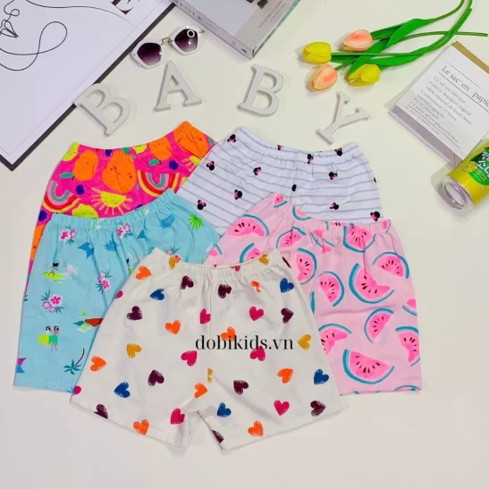 Quần đùi chục cho bé thun cotton xuất dư mềm mịn mát cho bé 8-45kg (giá 1 cái)