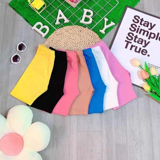 Quần Legging Đùi Cho Bé Gái Thun Zip Cotton Cao Cấp Siêu Co Giãn Form Đẹp Cho Bé 08-41kg