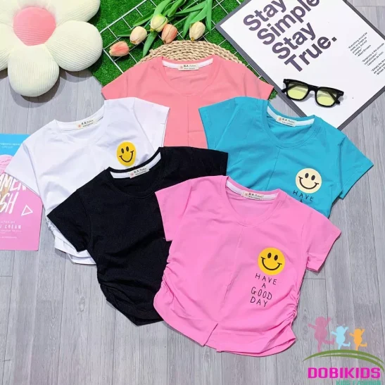 Áo bé gái nhún eo xinh xắn vải đẹp thun co giãn tốt cho bé 10-26kg