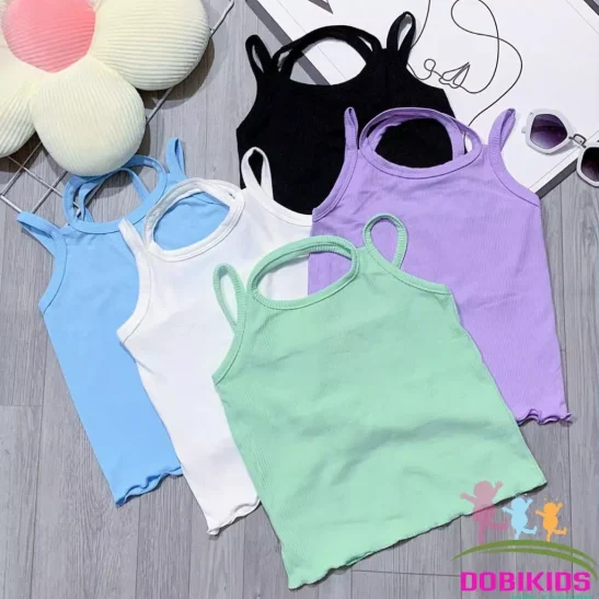 Áo dây bé gái áo tank top cho bé thun tăm siêu co giãn mềm mát form xinh xắn 09-26kg